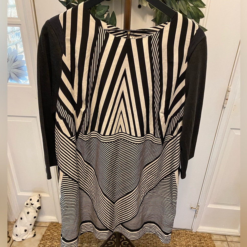 Worthington Mixed Stipe & Chevron Print Sheath Dress 16